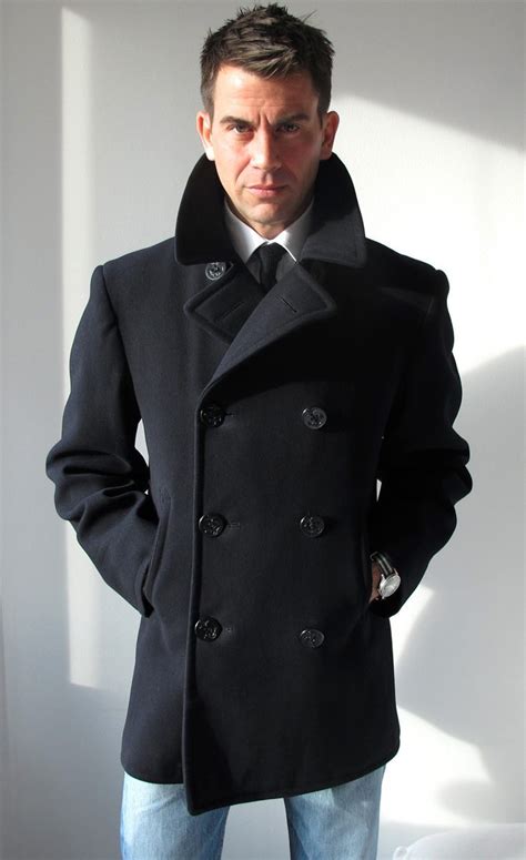 3 4 length peacoat men's.